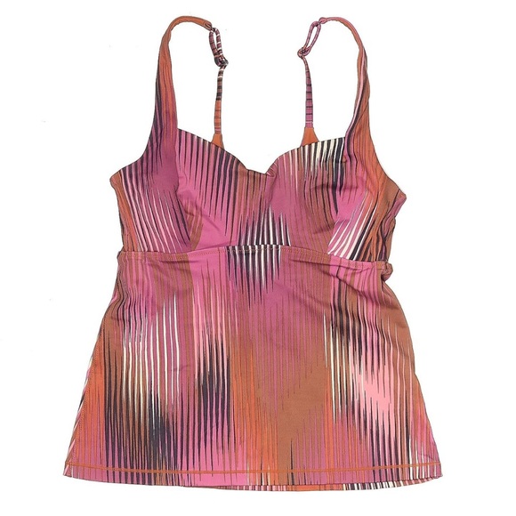 Athleta Ibiza Entwined Tankini Swimsuit Swim Top in Warm Multi Size 34B C - Picture 4 of 8